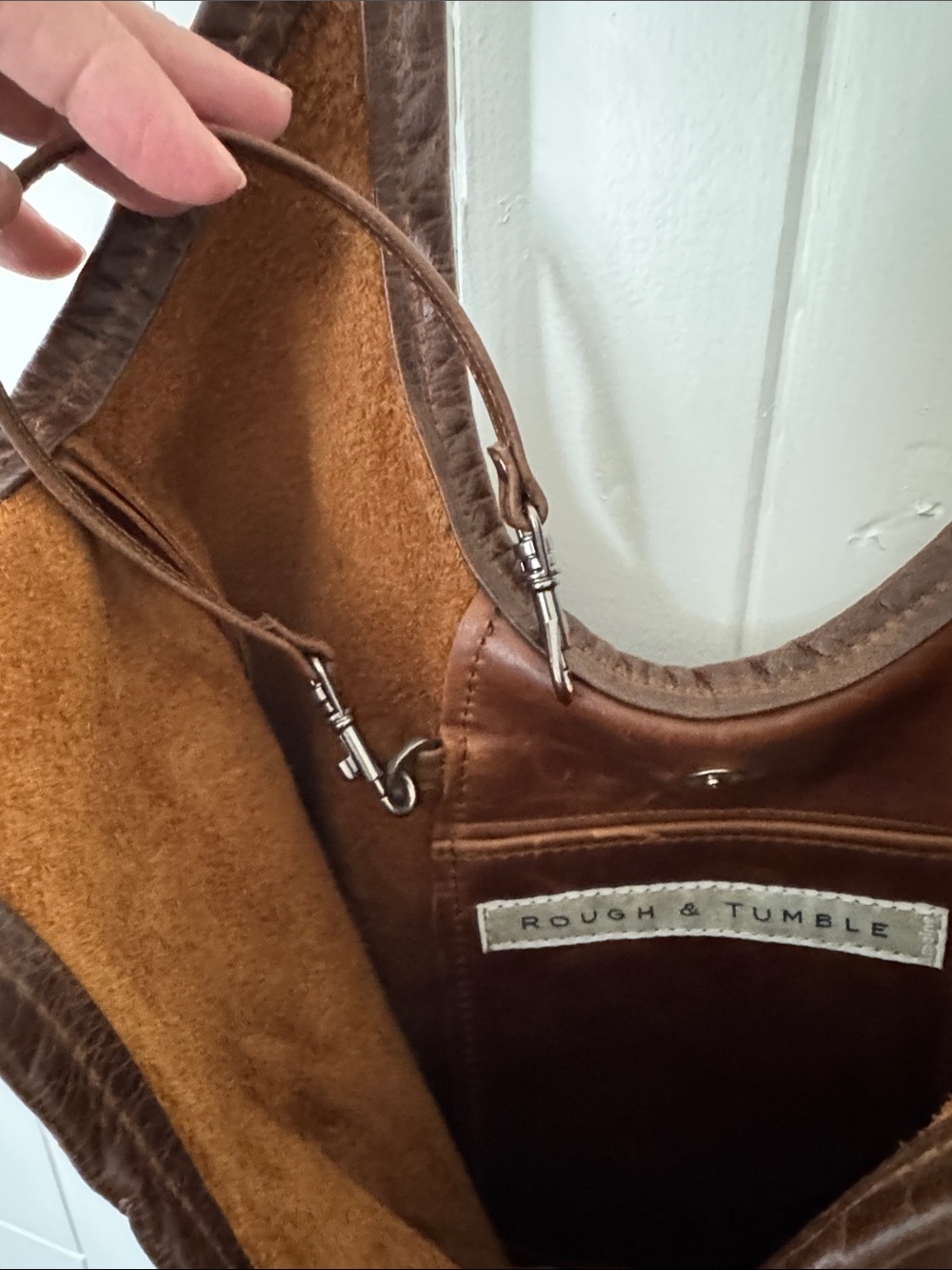 Rough & Tumble Envelope Tote Dark Brown Leather Shoulder Tote Bag NWT - Picture 5 of 8